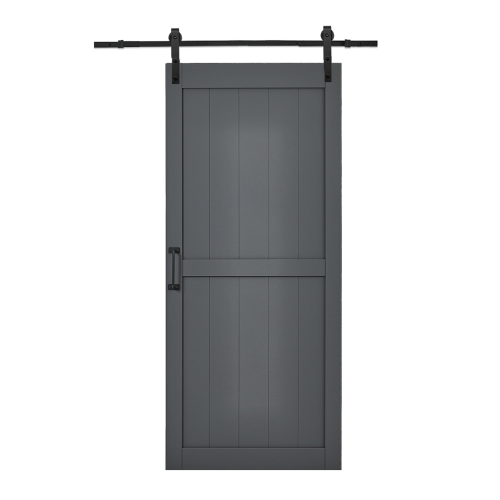 Grey Modern Sliding Barn Door with 6ft Track