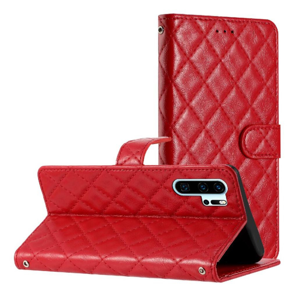 (Red) Flip Case For Huawei P30 Pro Pu Leather Wallet Card Slots Holder Tpu Shockproof Kickstand Magnetic Folio Red 764549454013