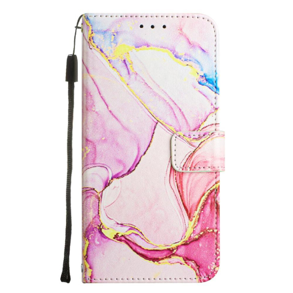 (Pink) Case For Huawei P60/P60 Pro Pu Leather Wallet Marble Pattern Kickstand Pink 764549454174
