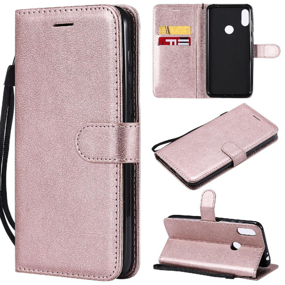 (Pink) Flip Case For Motorola Moto P30 Note High Quality Leather Classic Solid Color Business Wallet Phone Case With Card Slot Pink 764549454747