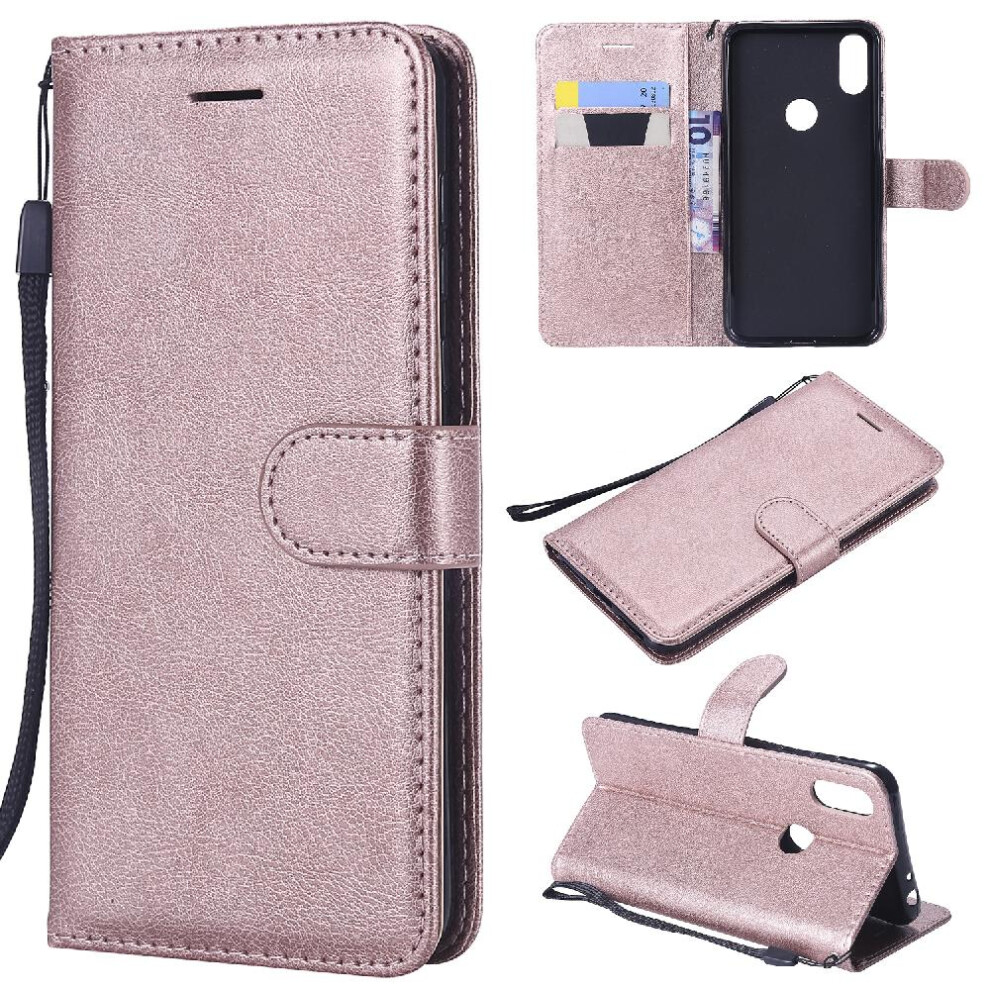 (Pink) Flip Case For Motorola Moto One P30 Play High Quality Leather Business Wallet Phone Case Classic Solid Color With Card Slot Pink 764549454969
