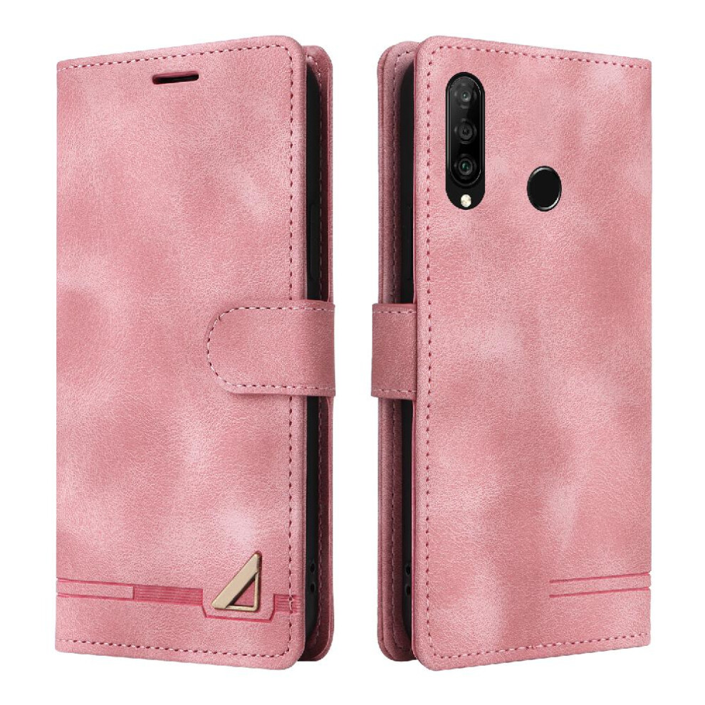 (Pink) Flip Case For Huawei P30 Lite Flip Cover Leather Case Simple Business Shockproof Wallet Pink 764549455348