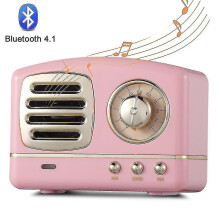 (pink) Portable Battery Radio Retro With Bluetooth Speaker, Gils Gift Vintage
