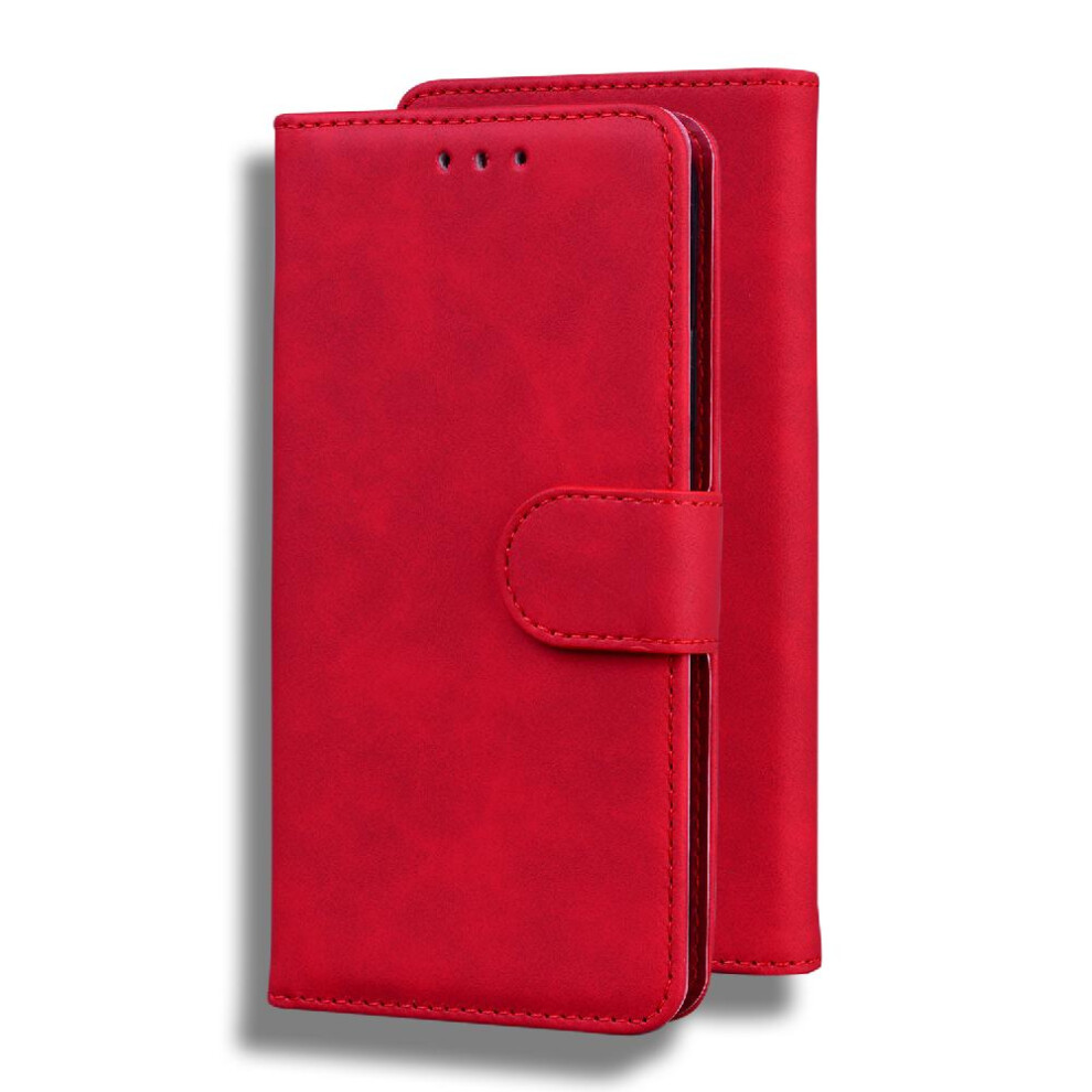 (Red) Flip Case For Honor X7a Premium Pu Leather Card Slot Magnetic Stand Holder Red 764549457052