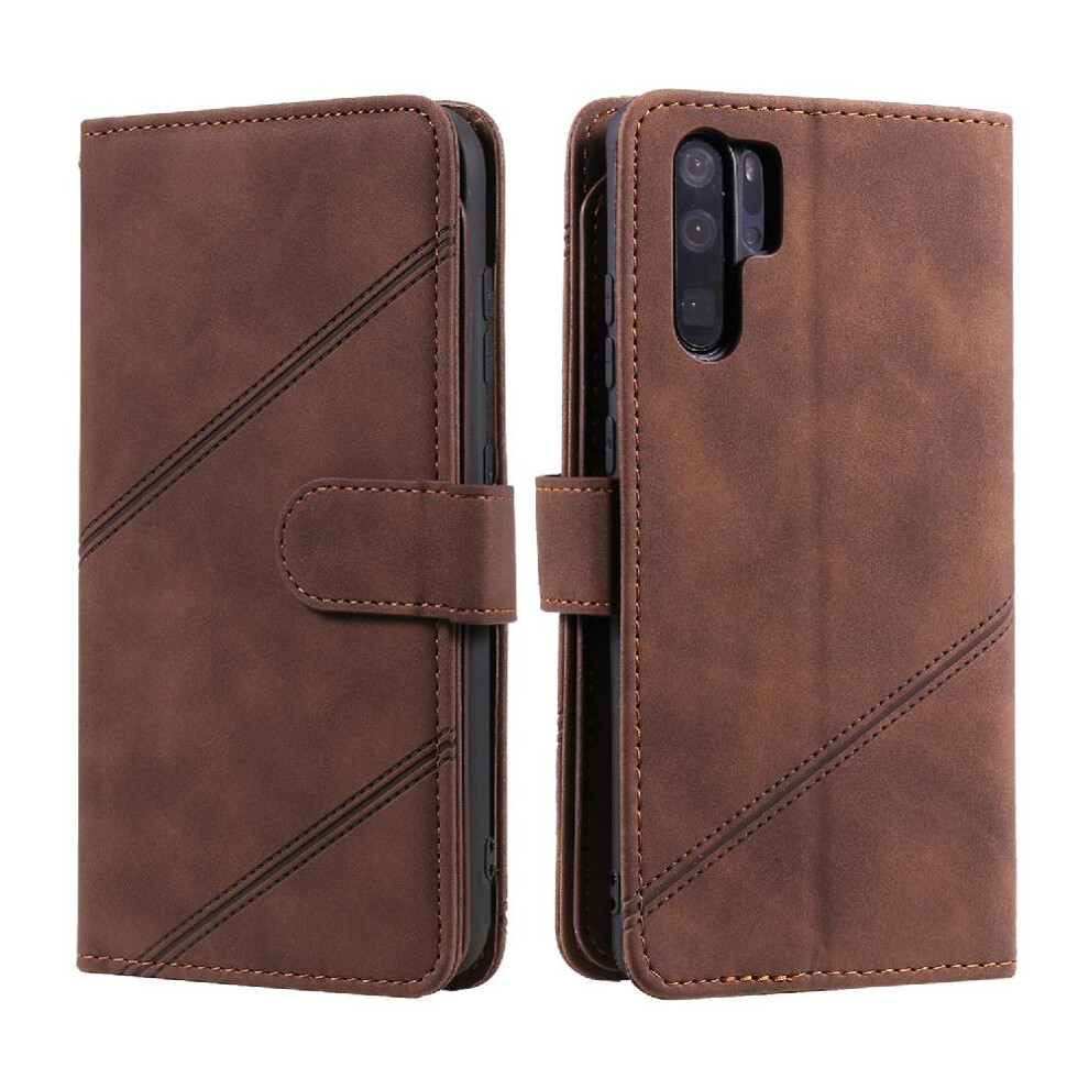 (Brown) Case For Huawei P30 Pro Wristband Pu Leather Wallet Flip Folio Card Holder Kickstand Magnetic Brown 764549457229