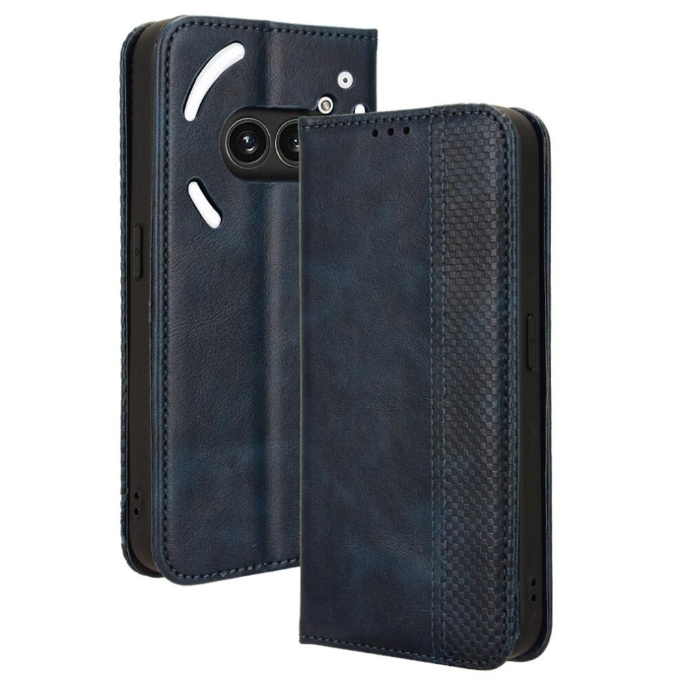 (Blue) Case For Nothing Phone 2A Magnetic Closure Wallet Pu Leather Blue 764549457359