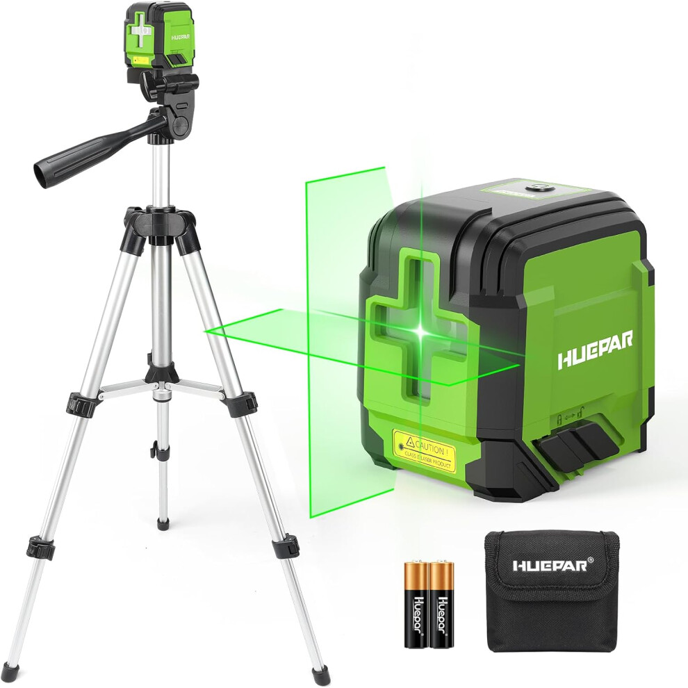 (AMZGK011DGTPA) Laser Level with Tripod, 98ft Laser Level Auto Leveling Green Cross Line Laser Level