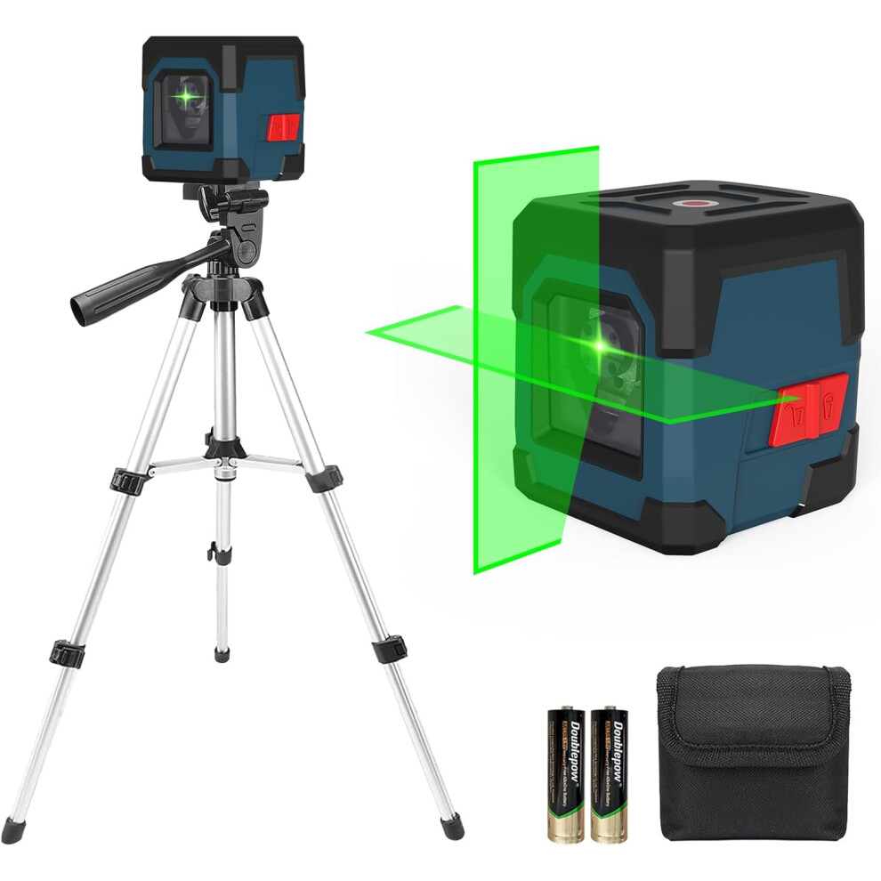 (Lv1gt With Tripod) Laser level with tripod Green cross level horizontal vertical line rotatable 360 degrees automatic leveling laser level