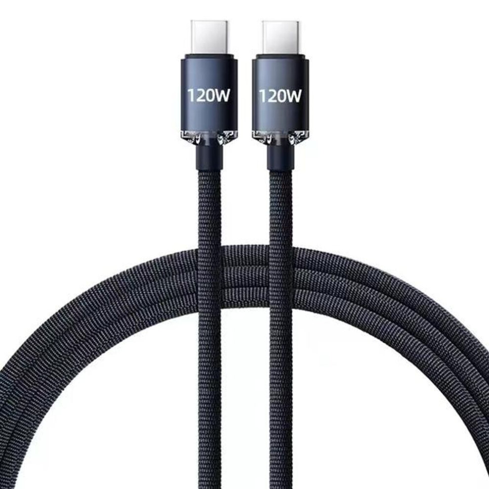 (black, 2M Black) VAORLO PD Type-C to Type-C Fast Charge Cable 120W 6A C-C Cable Super Charing Quickly Charge For Xiaomi Huawei Compatible 66W 48W
