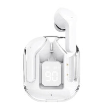 (white) VAORLO TWS Wireless Bluetooth Headset With Transparent Charger Case Portable Sports Earphones In Ear Bluetooth Earbuds For Android IOS