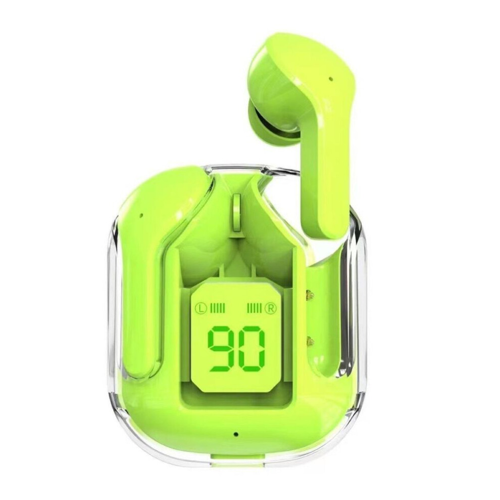 (green) VAORLO TWS Wireless Bluetooth Headset With Transparent Charger Case Portable Sports Earphones In Ear Bluetooth Earbuds For Android IOS
