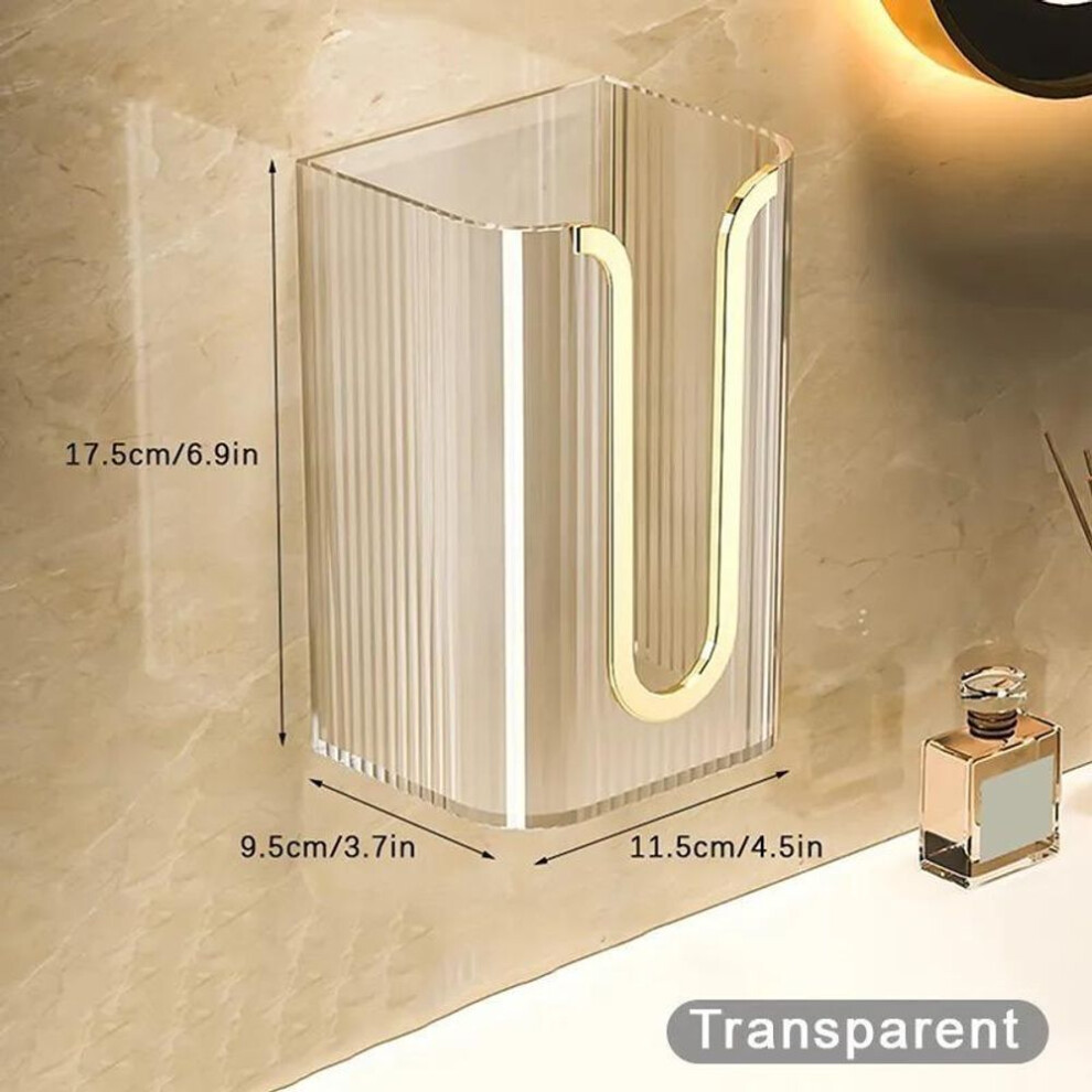 (transparent) 1pc Luxury Tissue Box Wall-mounted Acrylic Transparent Tissue Box Table Napkin Holder Bathroom Paper Box Tissue Paper Dispenser