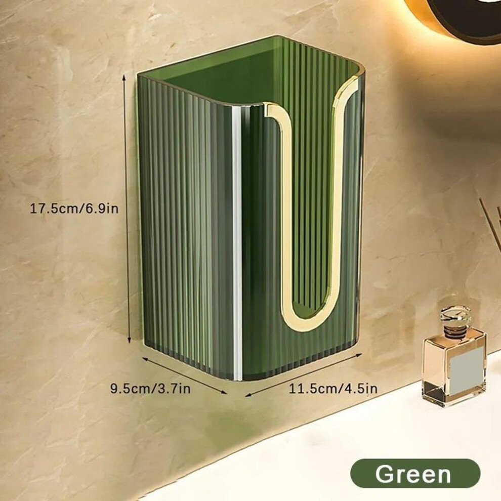 (green) 1pc Luxury Tissue Box Wall-mounted Acrylic Transparent Tissue Box Table Napkin Holder Bathroom Paper Box Tissue Paper Dispenser
