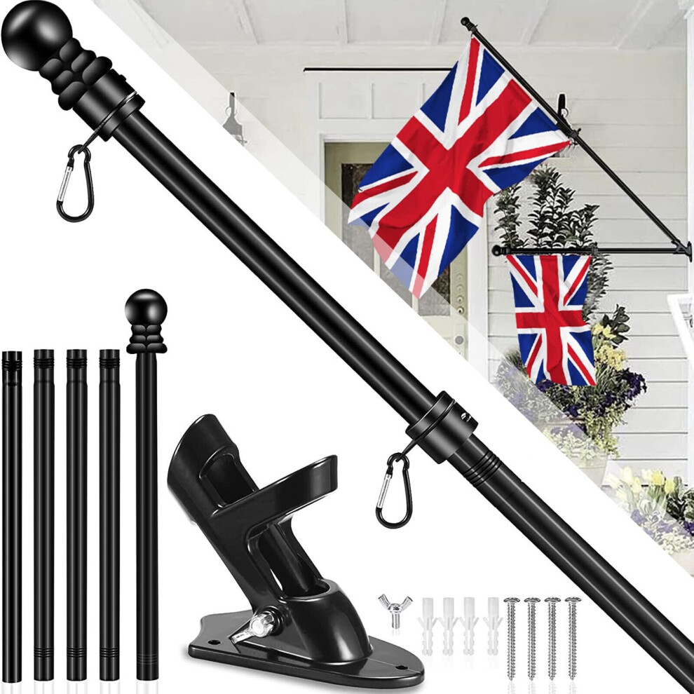 Mounted Mount Telescopic Flag Pole Top Ball Aluminum Flagpole Gold