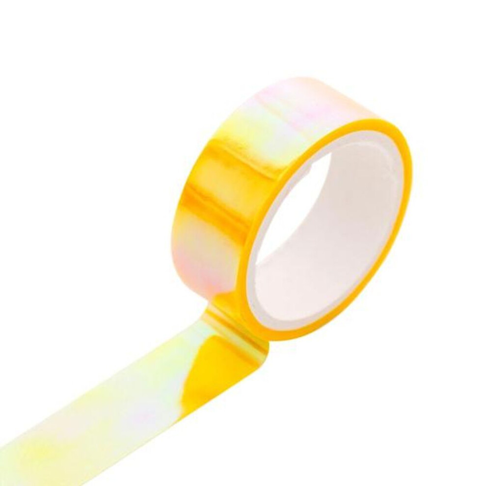 (yellow) Colorful Waterproof Adhesive Laser Tape Diy Scrapbooking Album Notebook Decor