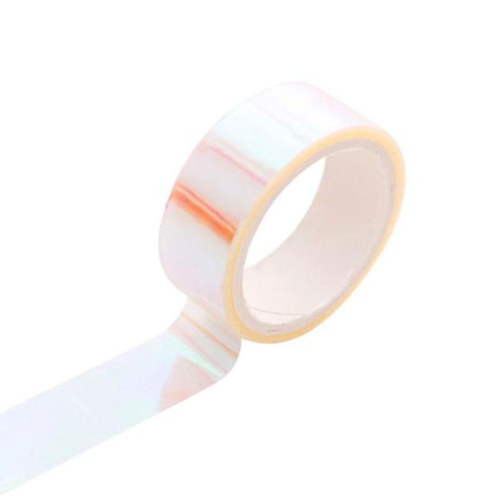 (white) Colorful Waterproof Adhesive Laser Tape Diy Scrapbooking Album Notebook Decor