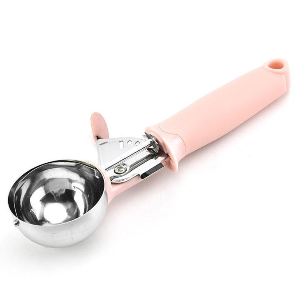 (pink) Ice Cream Scoops Stainless Steel Ice Cream Digger Non-stick Fruit Ice Ball Maker Household Watermelon Ice Cream Spoon Tool
