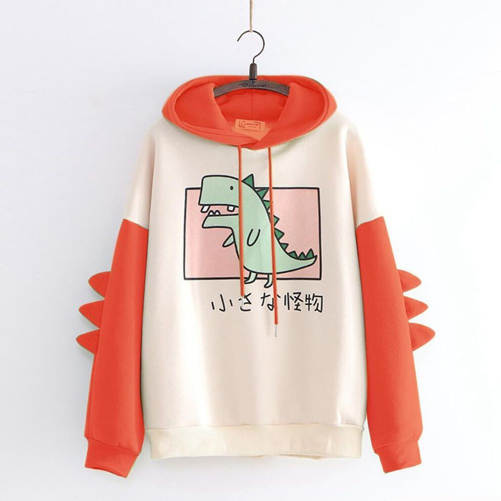 (orange, L) Girls Teens Cute Hooded Sweatshirts Sweatshirts Women Hoodies Warm Pullovers