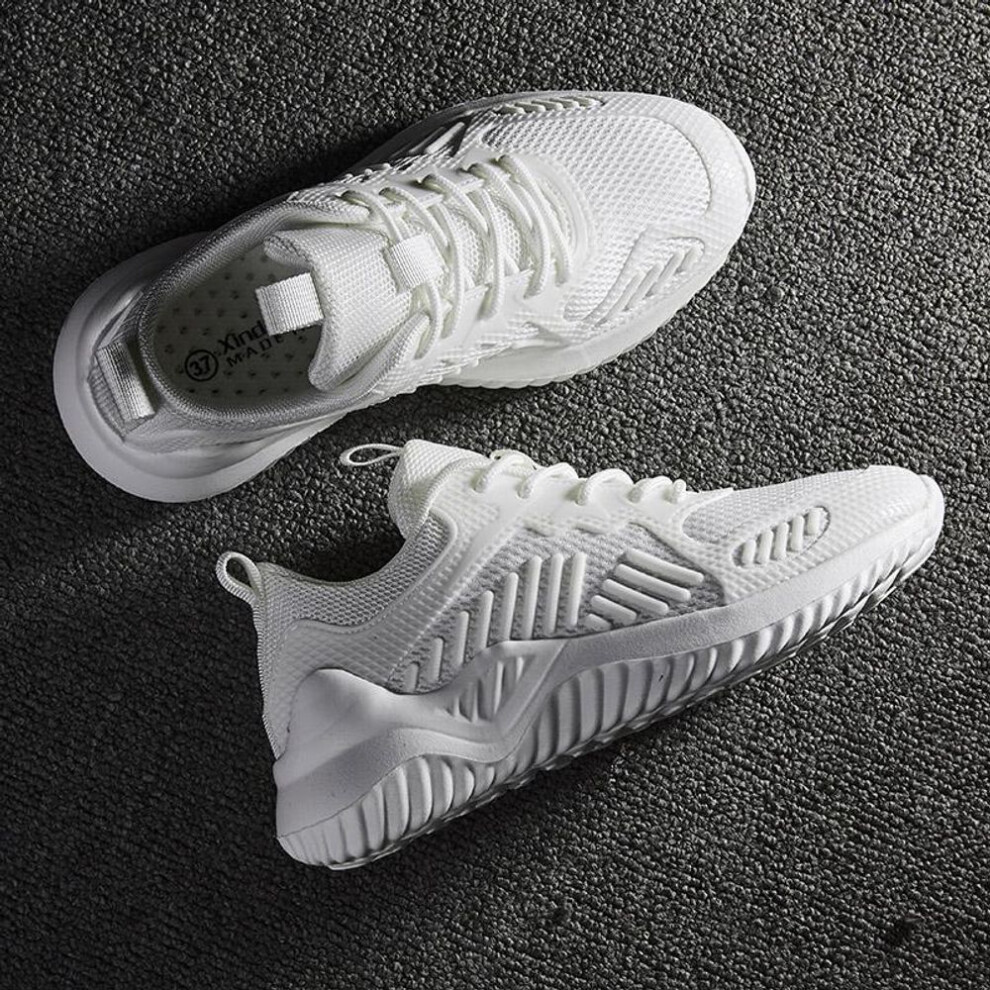 (white, 37) TUINANLE Lightweight Soft Sole Men's Sneakers Summer Breathable Walking Comfortable Men Shoes White Jogging Sports Running Shoes