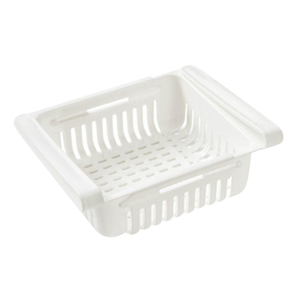 (white) Pull-out Refrigerator Storage Box Holder Food Organizer Drawer Shelf Proper