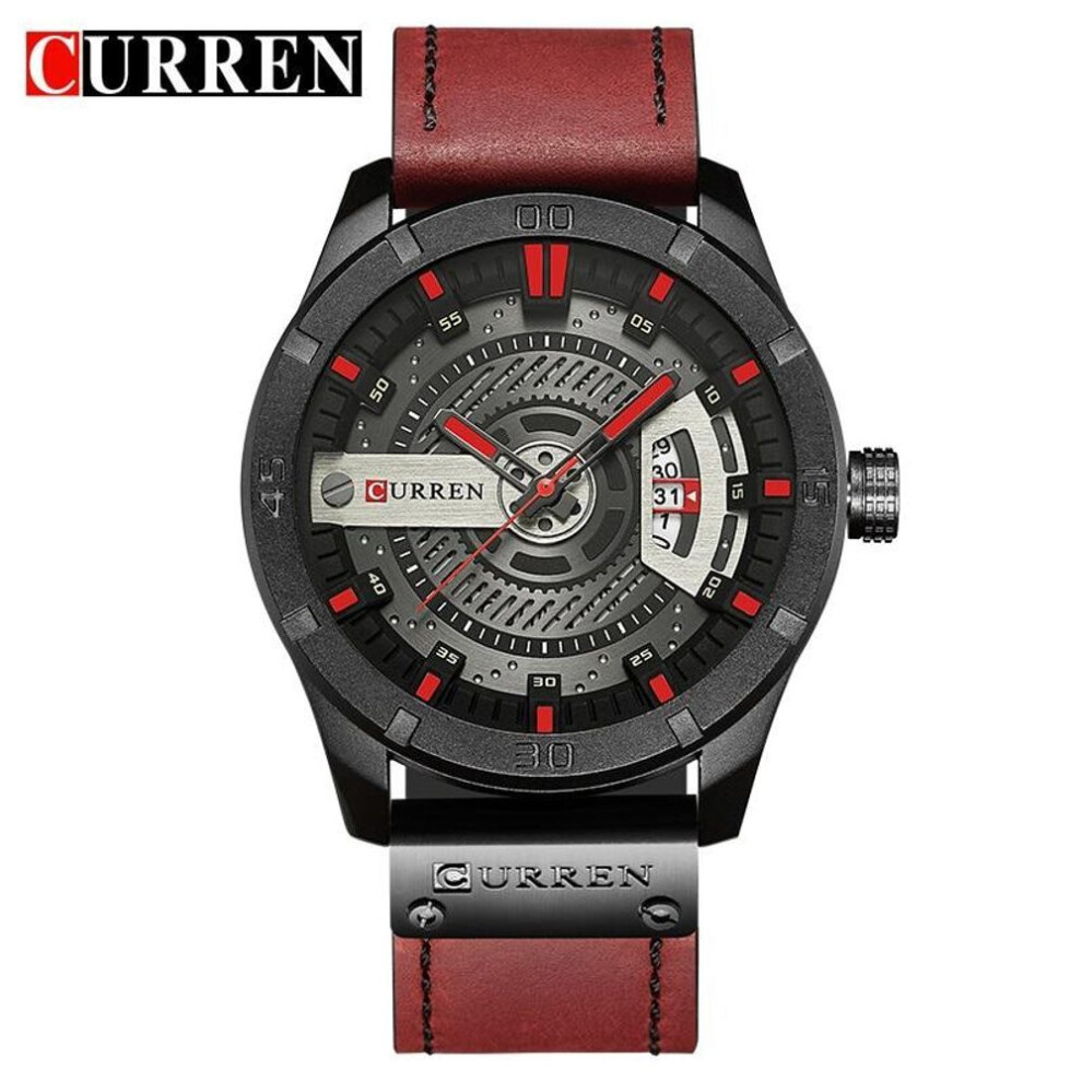 (red) Curren Luxury Men Military Sports Watches Men&apos;s Quartz Date Clock Man Wrist Watch 8301