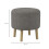 Homcom HOMCOM Storage Ottoman, Round Stool Chair with Cushioned Top, Light Grey 3