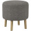 Homcom HOMCOM Storage Ottoman, Round Stool Chair with Cushioned Top, Light Grey 2