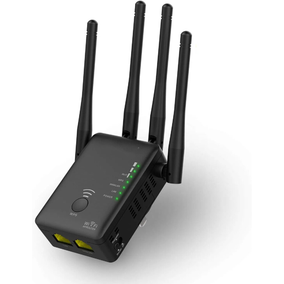 Extender Booster, AC1200 Dual Band WiFi Booster, Support WiFi Repeater/WiFi Router/Wireless Access Point Mode with 2 Ethernet Ports
