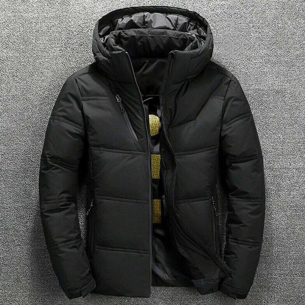 (black, 3XL) Minifann Maijiabao Mens Quilted Down Coats Winter Warm Padded Bubble Puffer Hooded Jackets Parka