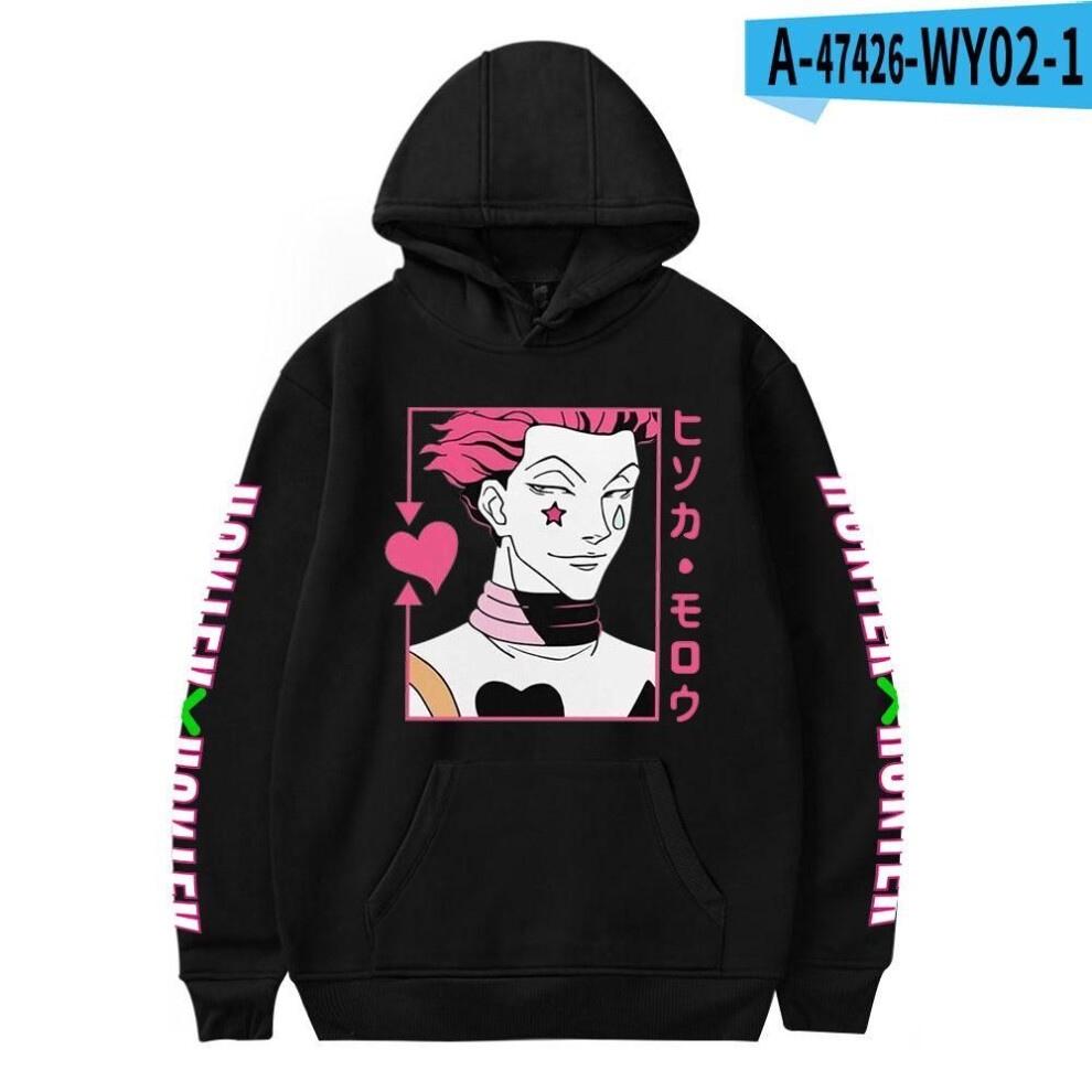 (black, M) Hunter x Hunter Hoodies Men Hisoka Sweatshirt Tracksuit Streetwear Anime Hoodie Casual clothes Hunter x Hunter Hooded Tops