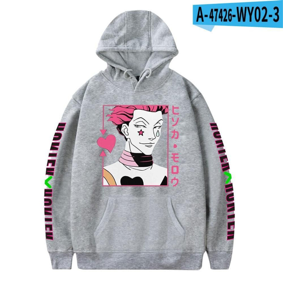 (grey, L) Hunter x Hunter Hoodies Men Hisoka Sweatshirt Tracksuit Streetwear Anime Hoodie Casual clothes Hunter x Hunter Hooded Tops