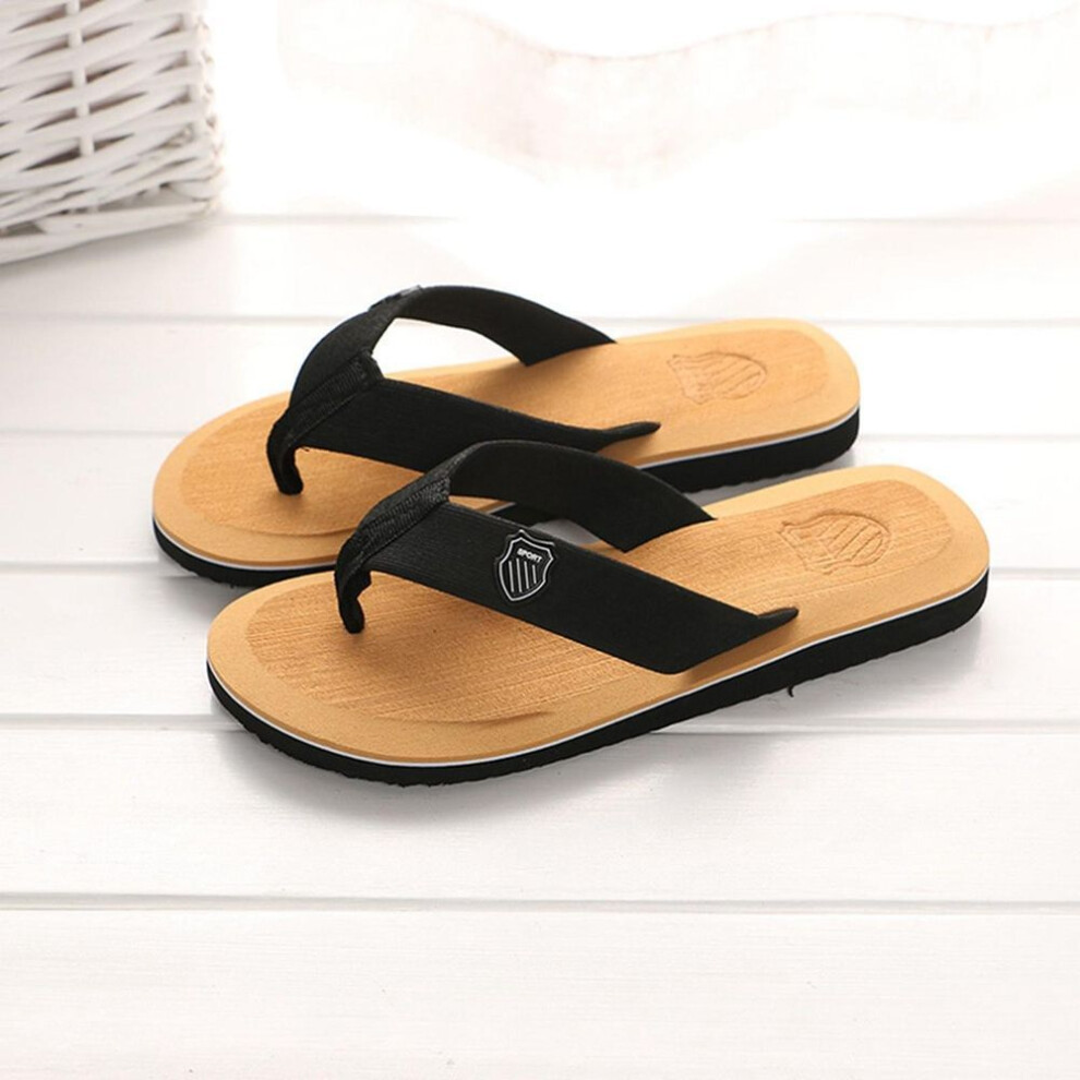 (khaki, 43) Men&apos;s Summer Flip-flops Slippers Beach Sandals Indoor&Outdoor Casual Shoes