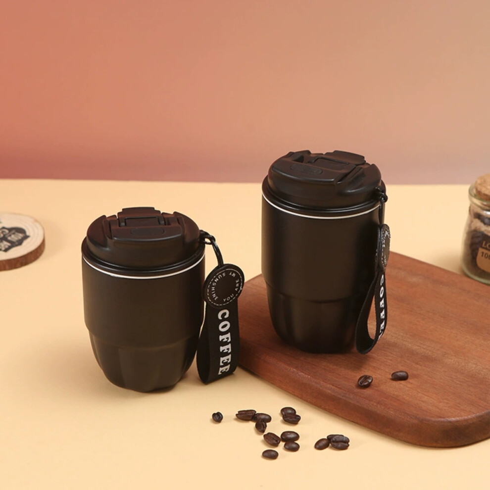 (Black, 260ml) 304 Stainless Steel Mini Coffee Mug High-Performance Vacuum Insulated Coffee Cup for Office & Travel
