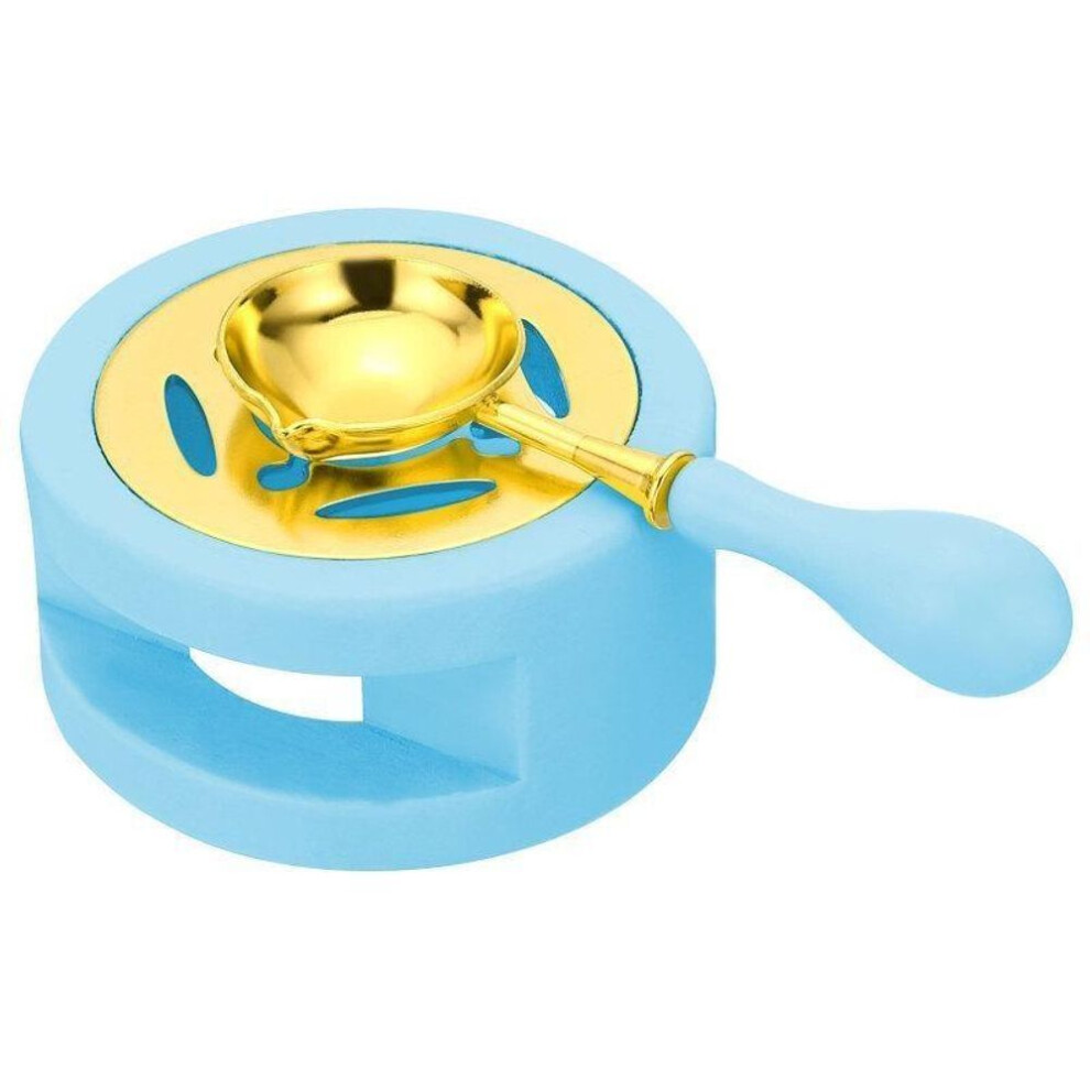 (blue) 1 Set Wax Seal Warmer With Melting Spoon Kit Sticks Furnace Tool For Wax Stamp Sealing Crafts Stamp Wax Stove