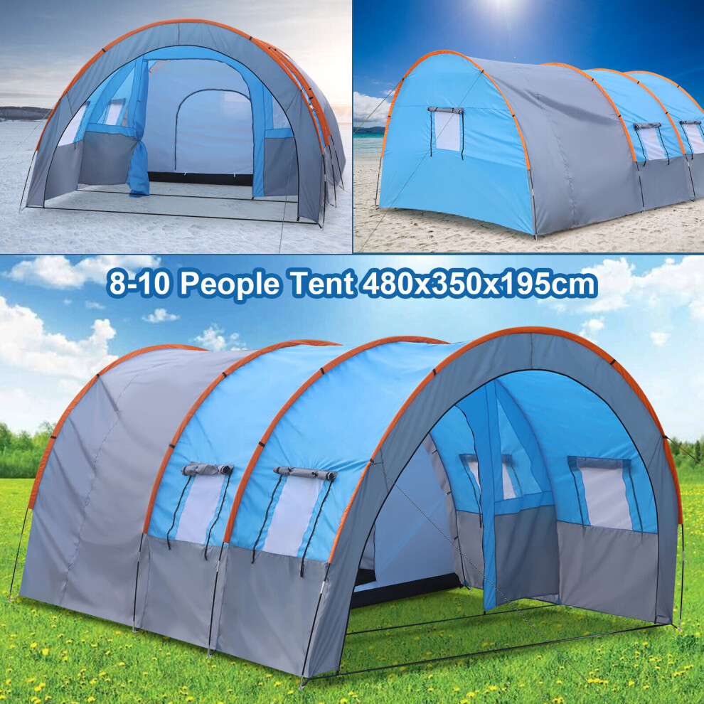 Tunnel Tent 8-10 Person Huge Family Tent House for Outdoor Camping