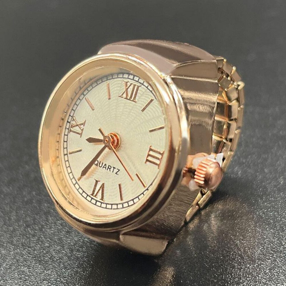 (rose gold) Quartz Finger Watch Ring For Women Men Couple Rings Digital Watches Elastic Stretchy Finger Punk Rings Jewelry Clock