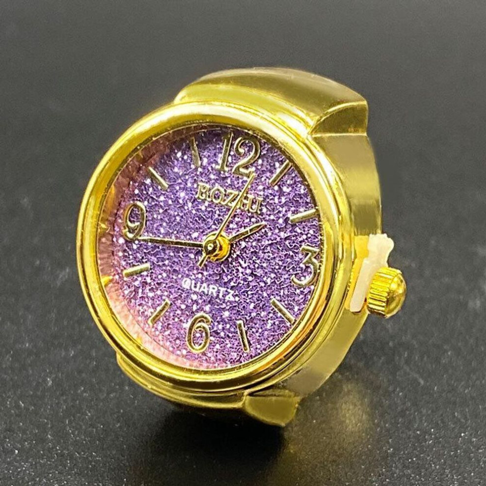(purple) Retro Ring Watch Shaped Punk Exaggerated Spirit Ring Watch Digital Ring Watch