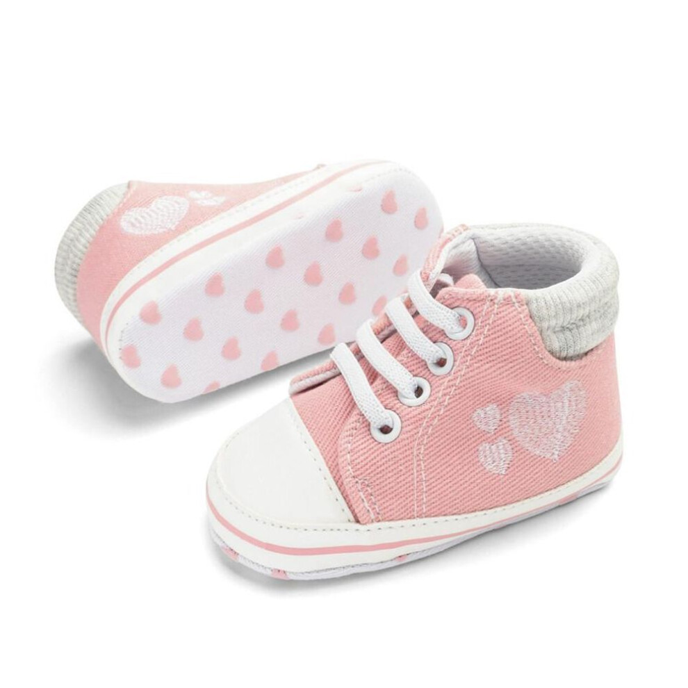 (pink, 0-6m) Classic Casual Baby Girls Shoes Infant Toddler Newborn Print Love Spring First Walkers Sneaker Shoes