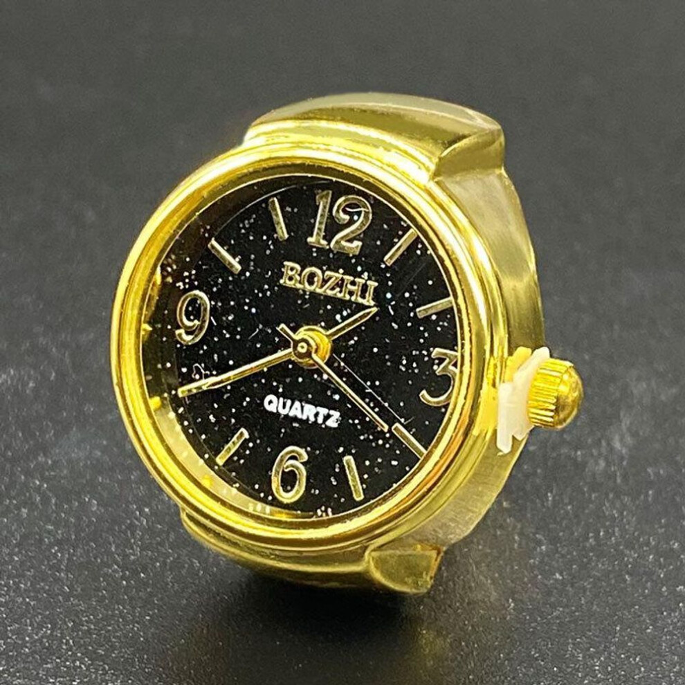 (black) Retro Ring Watch Shaped Punk Exaggerated Spirit Ring Watch Digital Ring Watch