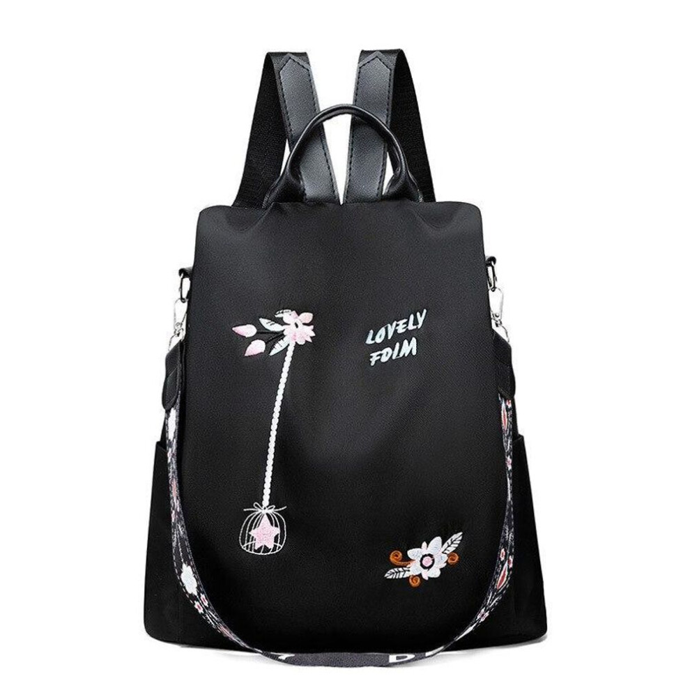 (black, 31x13X26cm) Waterproof Women&apos;s Backpack Fashion Leisure Embroidery Bag Designer Large Capacity Travel Handbag Shopping Backpack