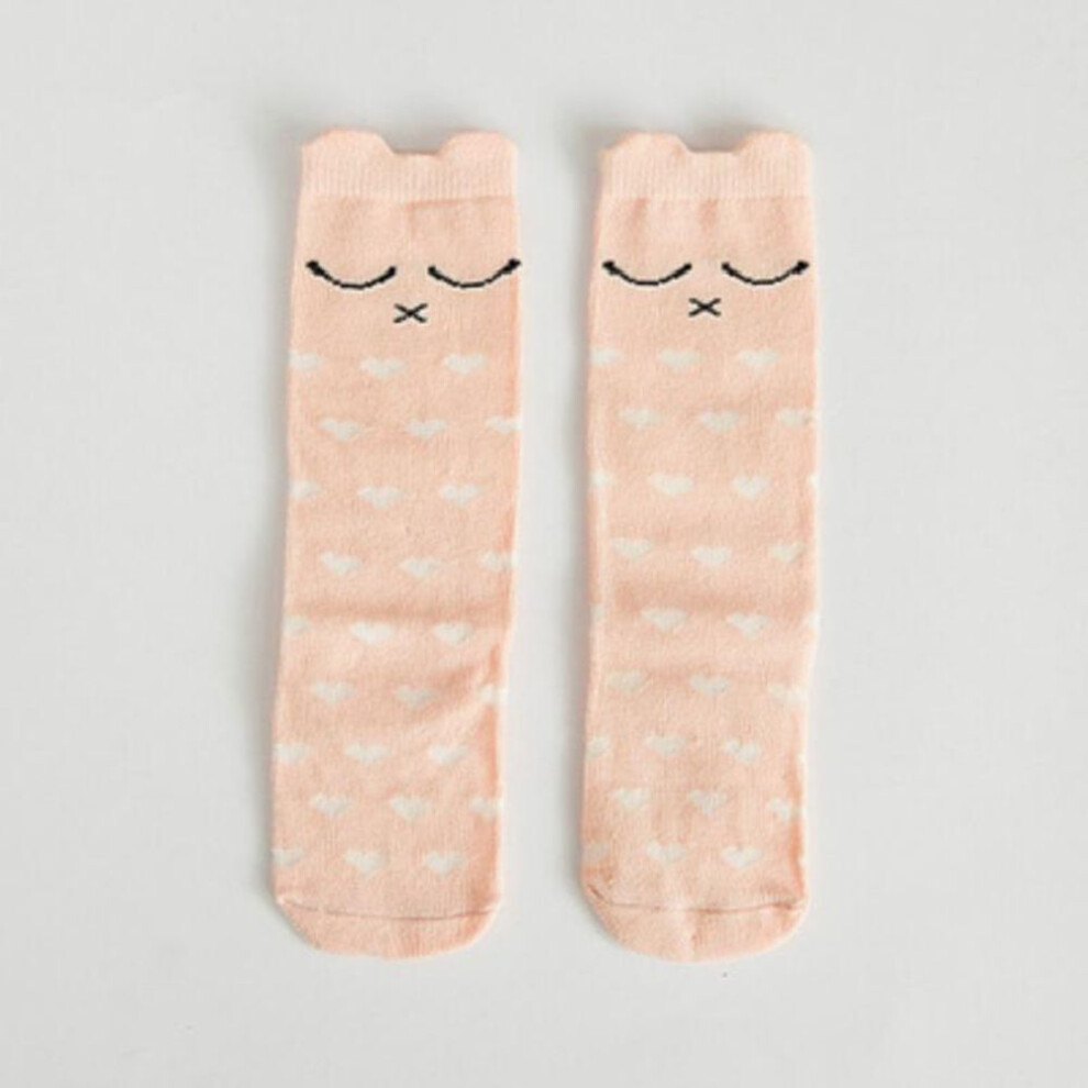 (orange, M) Unisex Lovely Cute Cartoon Fox Kids Baby Socks Knee Girl Boy Baby Toddler Socks Animal Infant Soft