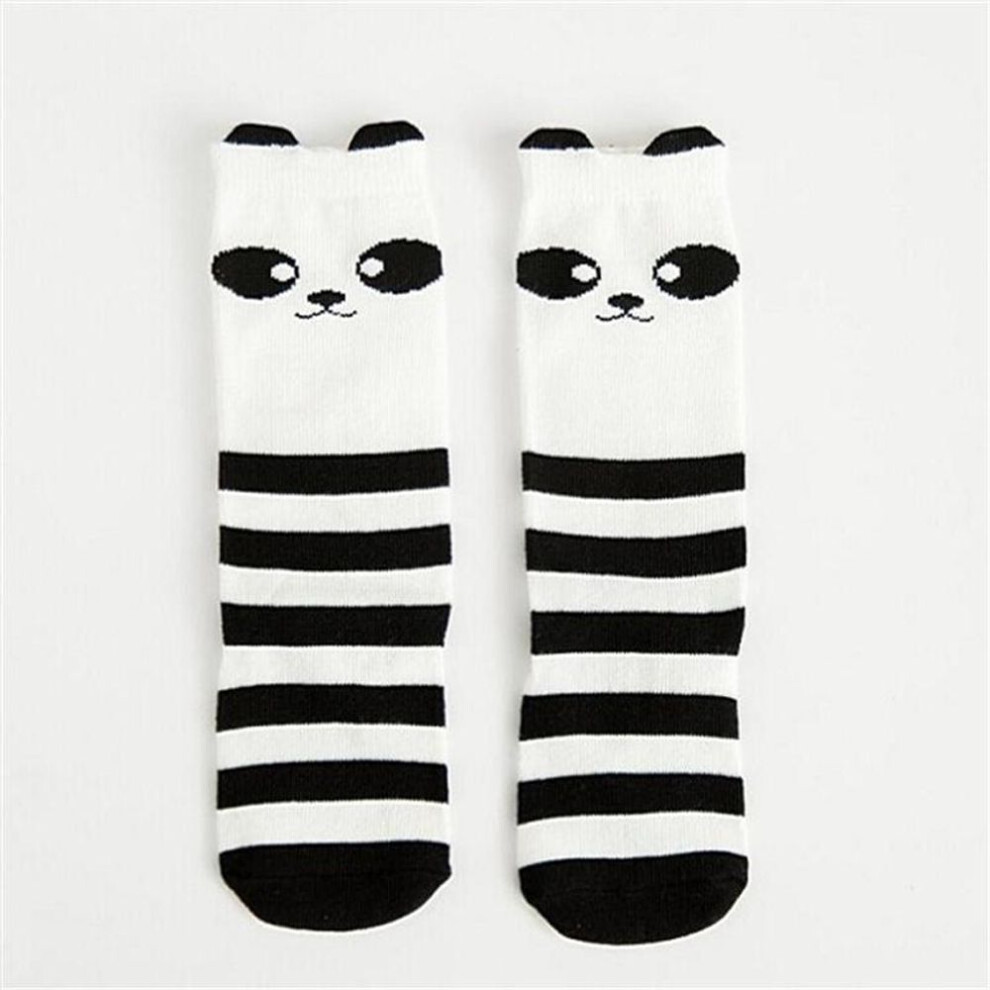 (black, M) Unisex Lovely Cute Cartoon Fox Kids Baby Socks Knee Girl Boy Baby Toddler Socks Animal Infant Soft