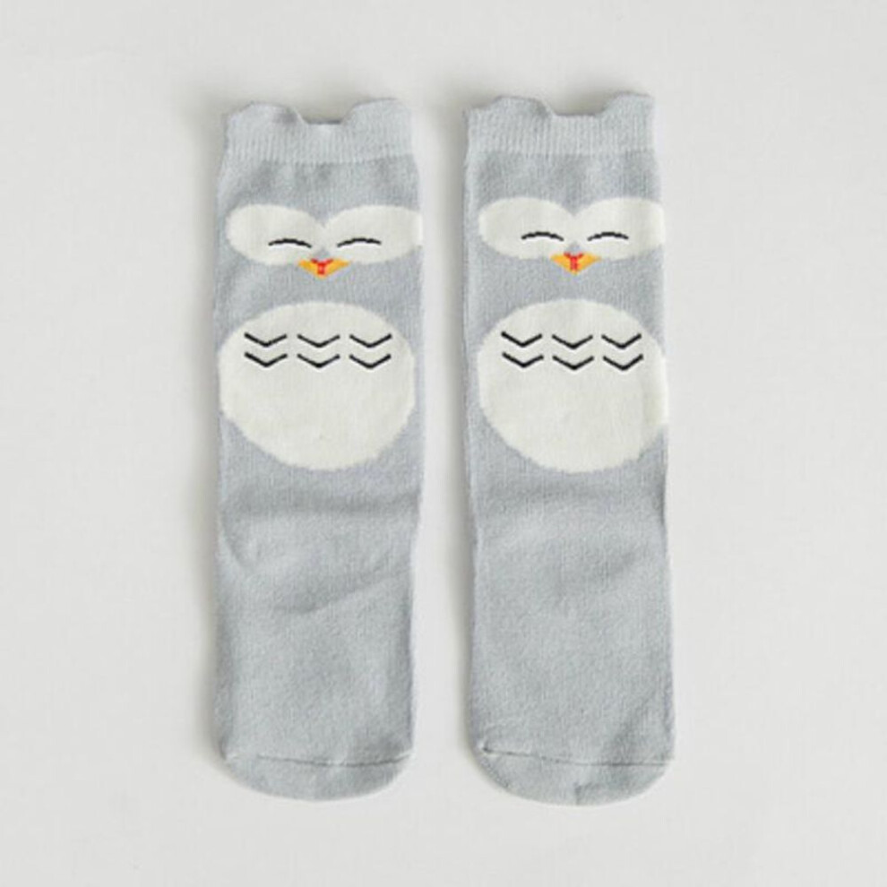 (grey, M) Unisex Lovely Cute Cartoon Fox Kids baby Socks Knee Girl Boy Baby Toddler Socks animal infant Soft