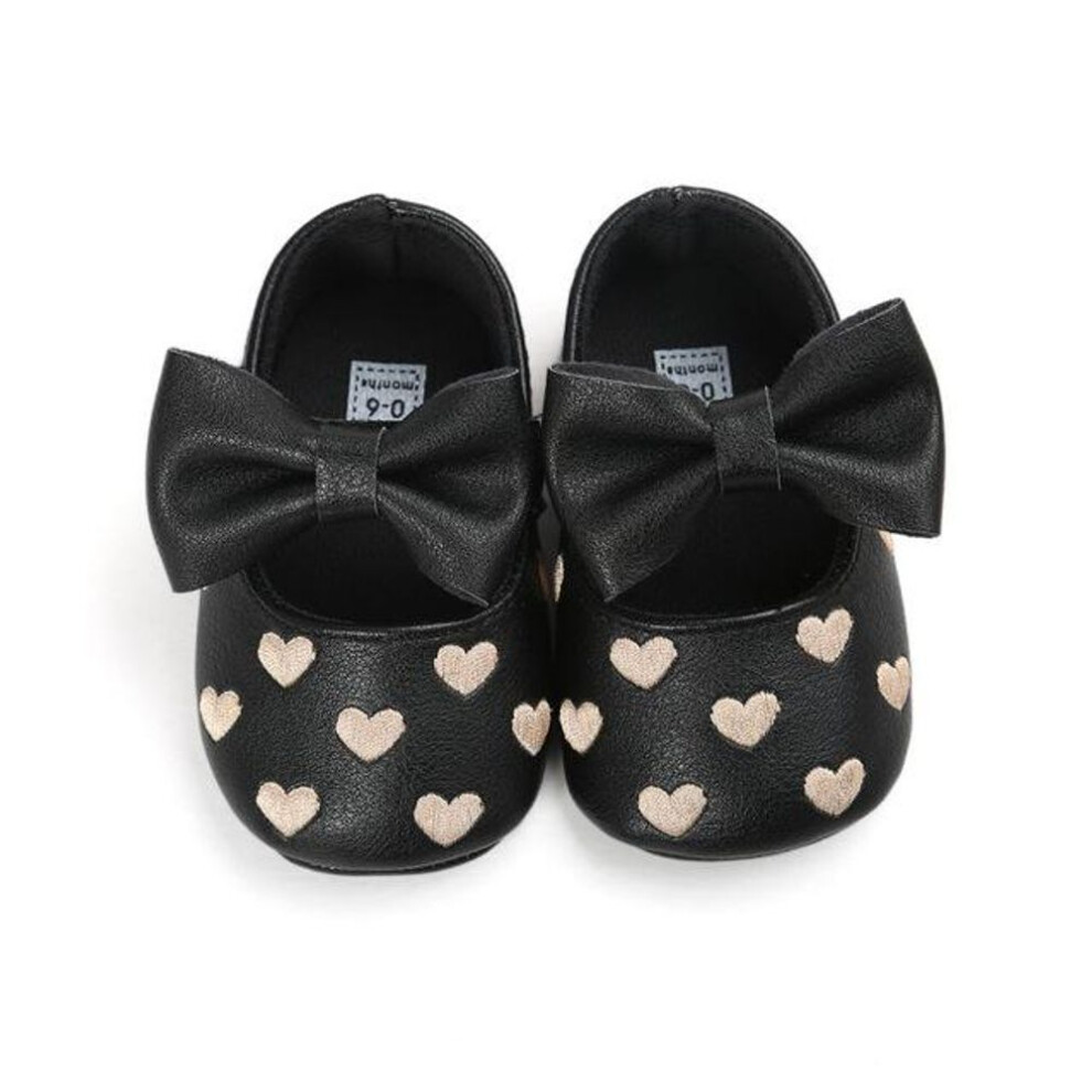 (black, 12-18m) Baby PU Leather Baby Boy Girl Baby Moccasins Moccs Shoes Bow Fringe Soft Soled Non-slip Footwear