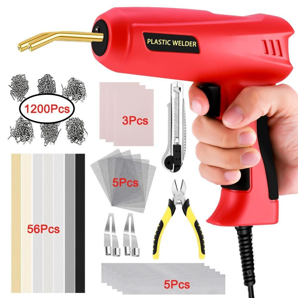 (220V EU Plug(1200Pcs)) 200w Hot Stapler Plastic Welder Heat Plastic Welding Machine Soldering Iron Staples Electric Welding Car Bumper Repair Tools