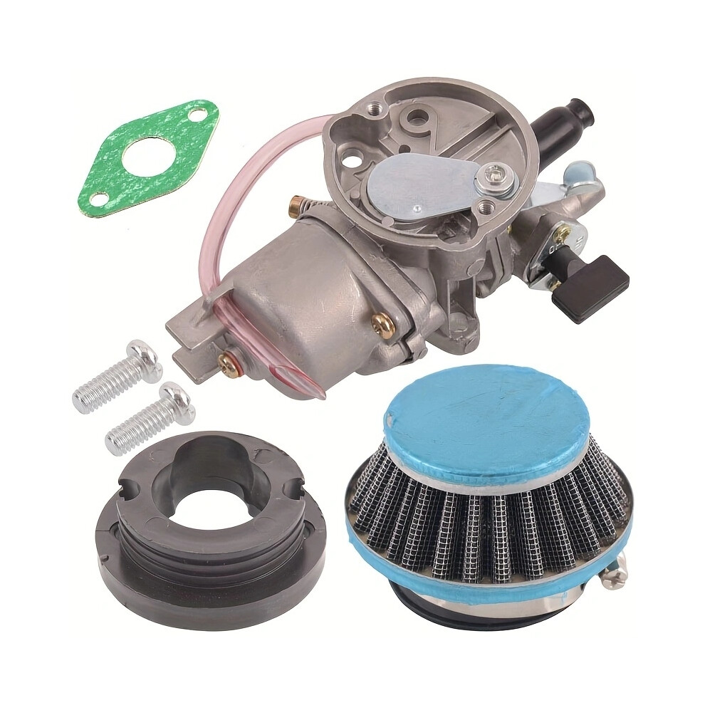 (Af0110-) 2 Stroke Carb Carburetor With Pod Air Filter Manifold Inlet Pipe For 43Cc 47Cc 49Cc Air Cooled Mini Atv Quad Dirt Pocket Bike Silver 6935462400492