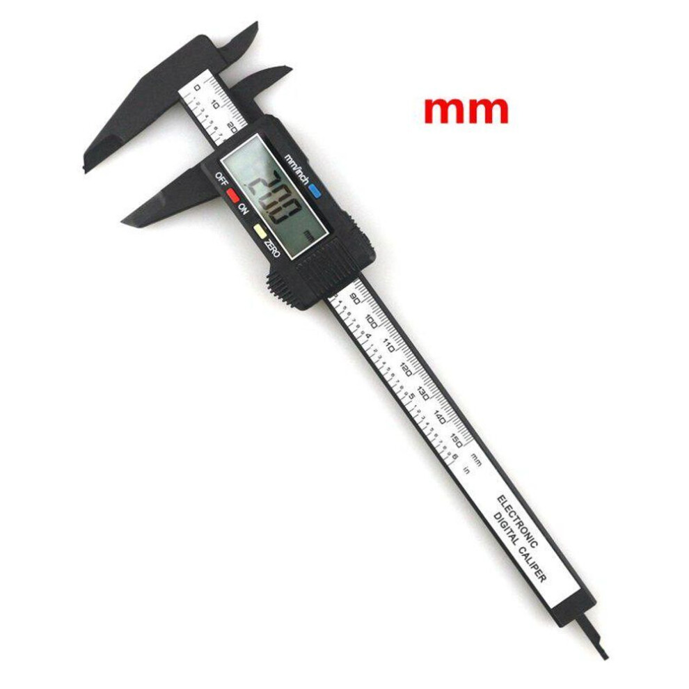 150mm 6inch Lcd Digital Electronic Carbon Fiber Vernier Caliper Gauge Micrometer 0.1mm / 0.01 Inch