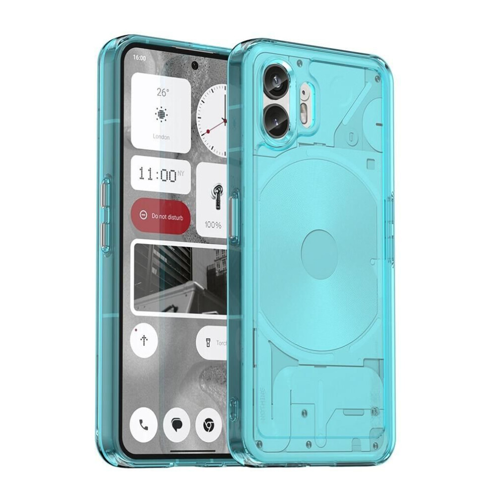 (blue, for Nothing Phone 2) KEYSION Transparent Shockproof Case for Nothing Phone 2 1 Clear Bumper Soft TPU Silicone Phone Back Cover for Nothing Phone 1 2