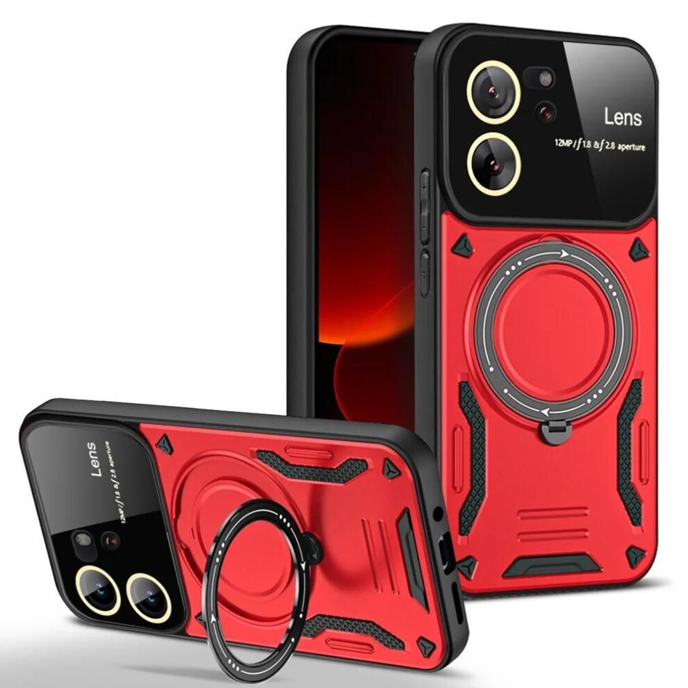 (red, for Xiaomi 13T) Keysion Shockproof Case For Xiaomi 13t 13t Pro 5g 13 Pro 12t 11t Pro Ring Stand Camera Protector Phone Cover For Redmi K60 Ultra