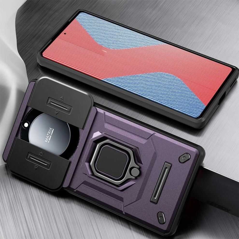 (purple, for Honor X9A 5G) Keysion Shockproof Case For Honor X9a 5g X9b Magic 5 Lite Slide Camera Protection Ring Phone Cover For For Huawei Mate 60 Pro+